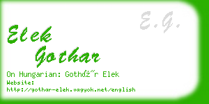 elek gothar business card